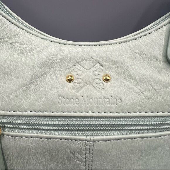 Stone Mountain Leather Mint Quilted Heart Shoulder Bag - Picture 3 of 4